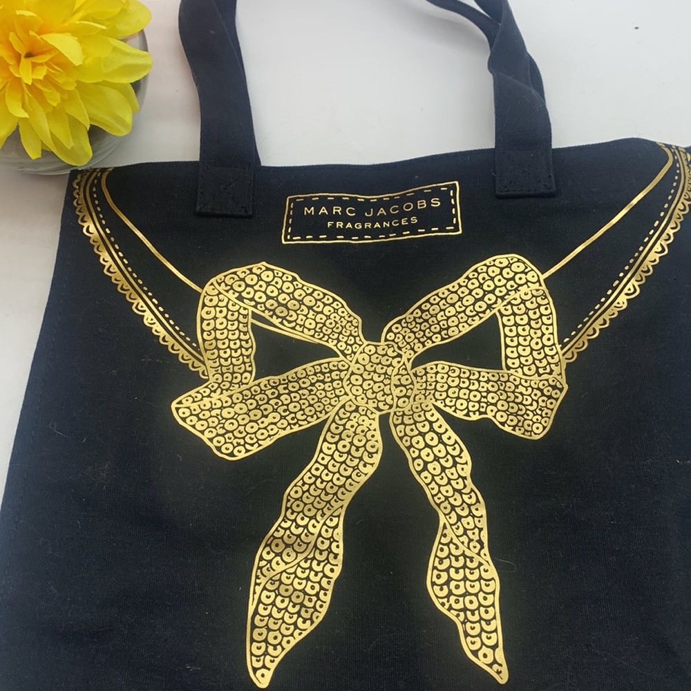 Marc Jacobs Fragrances Black Gold Canvas Tote Bag. TOT3613E - Picture 2 of 8